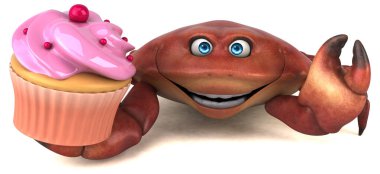 Eğlenceli yengeç kek - 3d çizim ile 