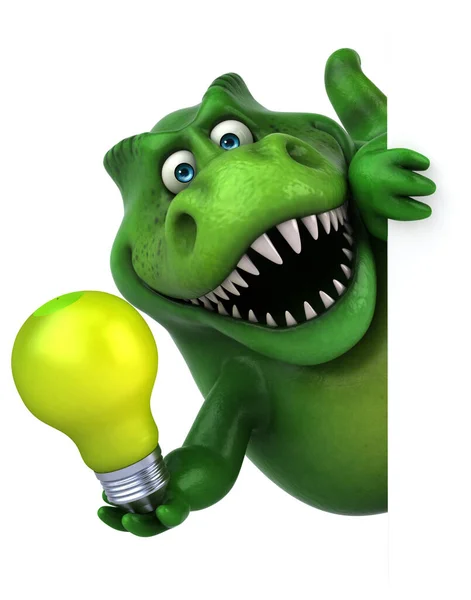 Веселый Динозавр Лампой Иллюстрация — стоковое фото