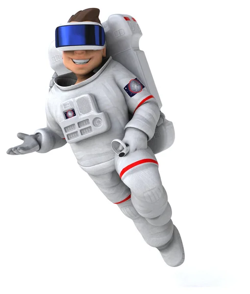 Fun Illustration Einer Astronautenfigur Mit Einem Helm — Stockfoto