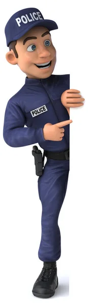 Divertente Illustrazione Agente Polizia Cartone Animato — Foto Stock