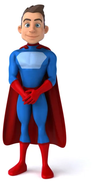 Divertente Illustrazione Personaggio Dei Cartoni Animati Supereroe — Foto Stock
