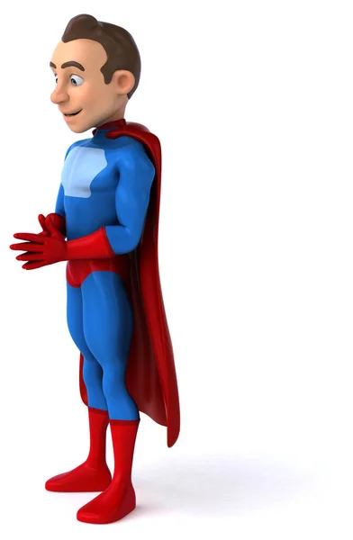 Весела Ілюстрація Мультиплікаційного Персонажа Супергероя — стокове фото