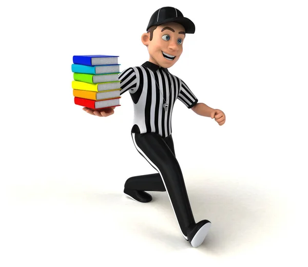 Fun Illustration American Referee Books — Stock Photo, Image