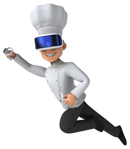 Ilustração Divertida Personagem Chef Com Capacete — Fotografia de Stock
