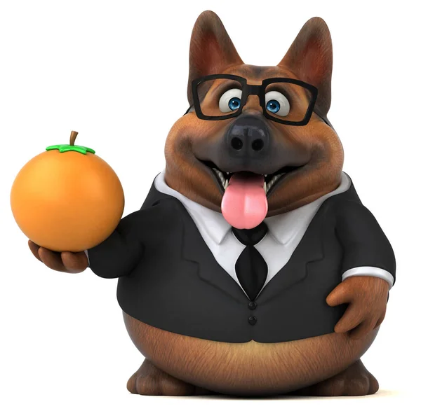 Spaß Schäferhund Mit Orange Illustration — Stockfoto