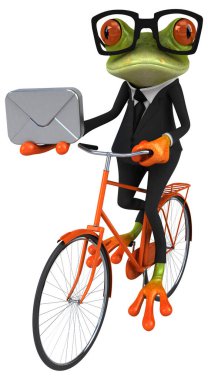 3 boyutlu illüstrasyon ile eğlenceli kurbağa 