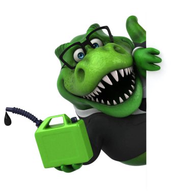Eğlenceli Trex ile petrol - 3d çizim