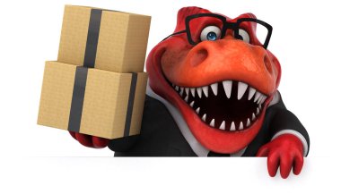 Kutularla Eğlence Trex - 3B İllüstrasyon