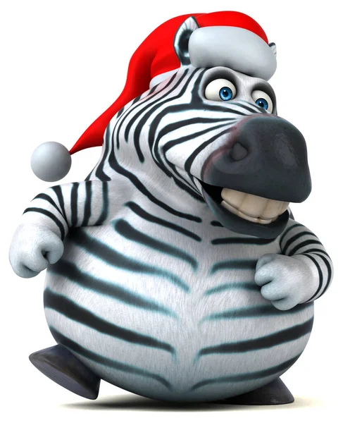 Веселая Зебра Шляпе Санта Клауса — стоковое фото