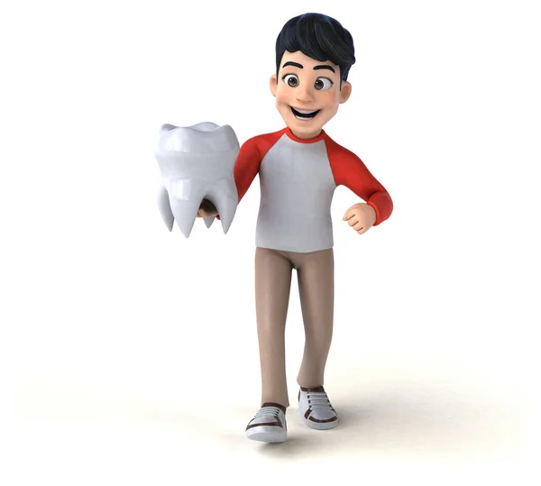 Fun Asian Teenager Manga Style Tooth — Stock Photo, Image