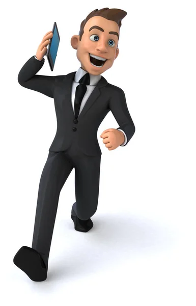 Fun Business Man Phone Illustration — Stock Photo, Image