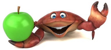 Elmalı yengeç - 3D İllüstrasyon