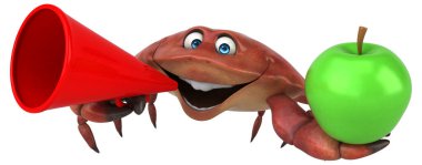 Elmalı yengeç - 3D İllüstrasyon