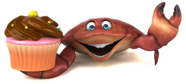 Eğlenceli yengeç kek - 3d çizim ile