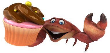 Eğlenceli yengeç kek - 3d çizim ile