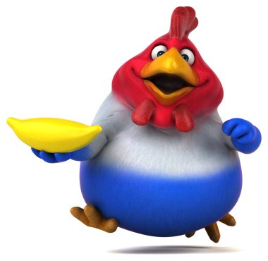 Muzlu eğlenceli tavuk - 3D Görüntü 