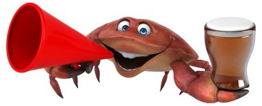 Biralı eğlence yengeci - 3D Görüntü