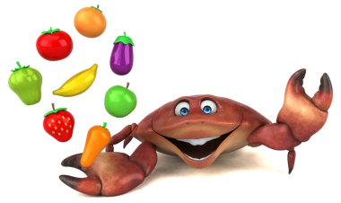 Meyveli eğlence yengeci - 3D Görüntü