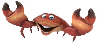 Eğlenceli yengeç karakteri - 3D Görüntü