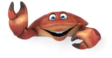 Eğlenceli yengeç karakteri - 3D Görüntü