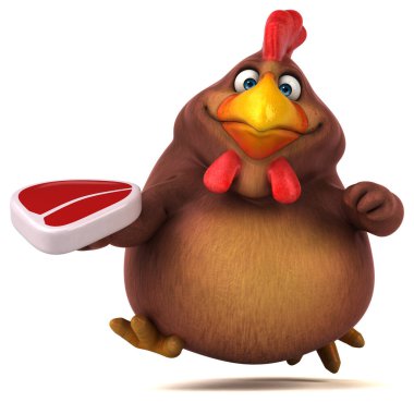 Eğlenceli tavuk etli - 3d çizim 