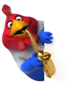 Eğlenceli tavuk oyunu - 3D İllüstrasyon