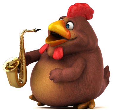 Eğlenceli tavuk oyunu - 3D İllüstrasyon