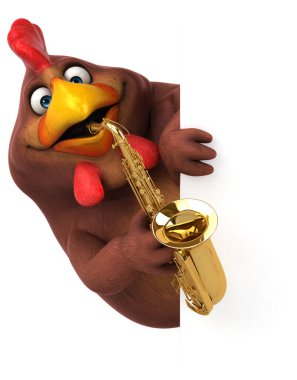 Eğlenceli tavuk oyunu - 3D İllüstrasyon