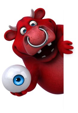 Kırmızı boğa göz - 3d çizim