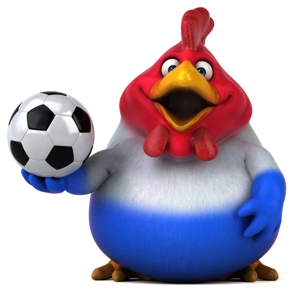Lustiges Huhn Mit Ball Illustration — Stockfoto
