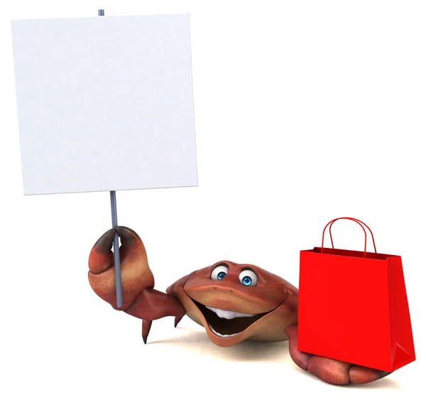 Shopping Amusant Crabe Illustration — Photo