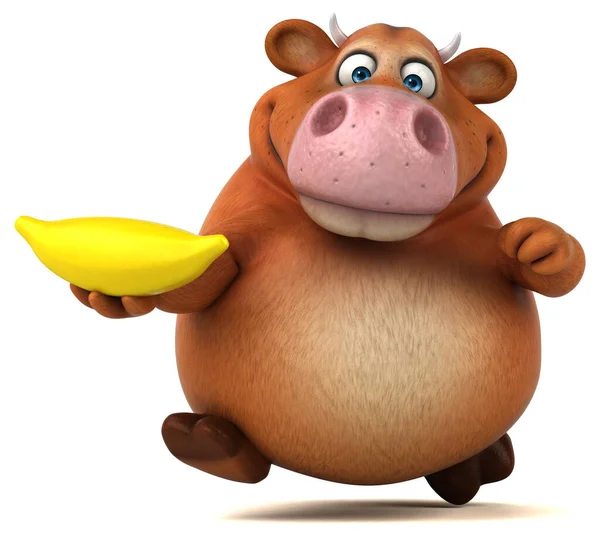 Fun Cow Banana Illustration — Stock Photo, Image