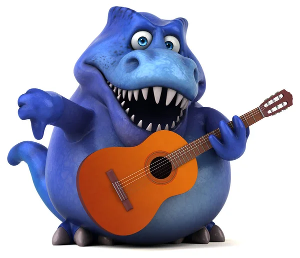 Trex Divertido Com Guitarra Ilustração — Fotografia de Stock