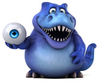 Gözlü eğlenceli dinozor - 3D Görüntü
