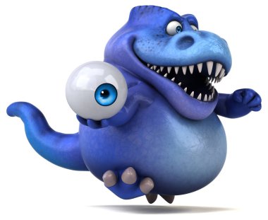 Gözlü eğlenceli dinozor - 3D Görüntü