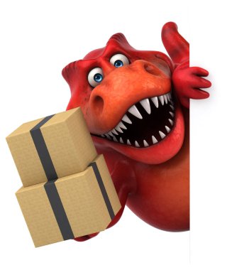 -3d çizim ile eğlenceli dinozor kutuları