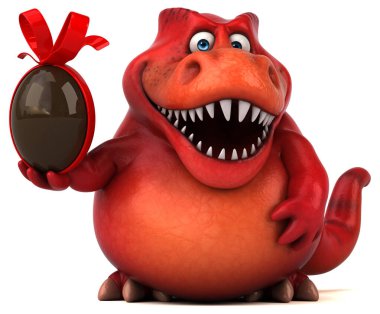 Eğlenceli dinozor ile yumurta - 3d çizim