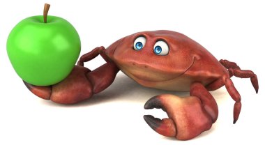 Elmalı yengeç - 3D İllüstrasyon