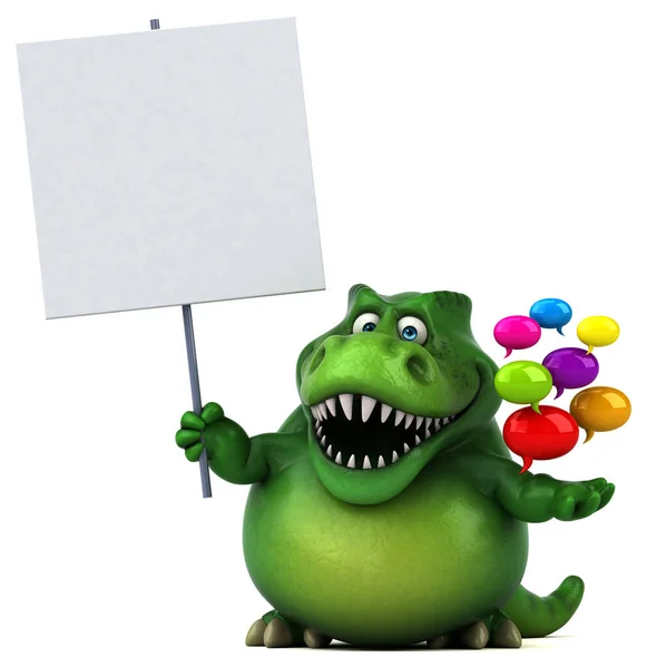 Rolig Dinosaurie Med Bubblor Illustration — Stockfoto