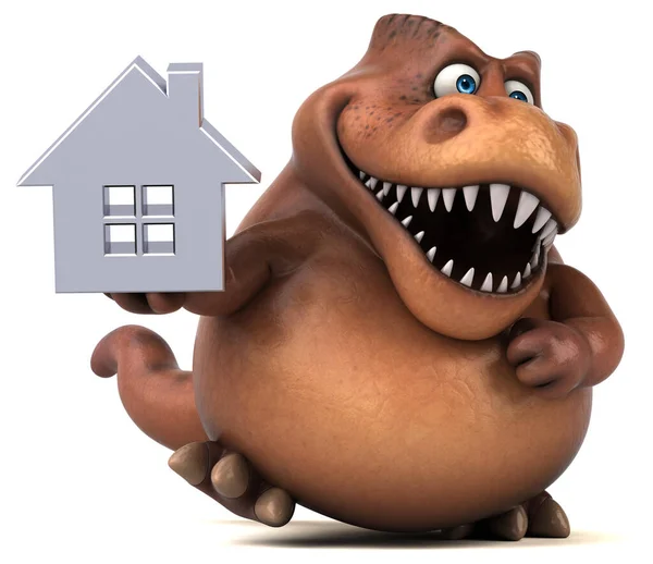 Leuk Trex Met Huis Illustratie — Stockfoto