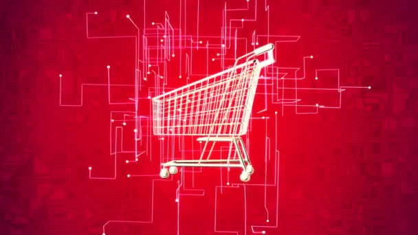 Shopping Cart Abstract Background — Stock Video