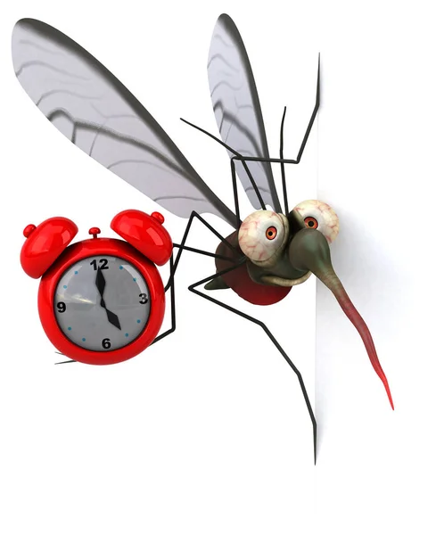 Mosquito Con Reloj Ilustración — Foto de Stock