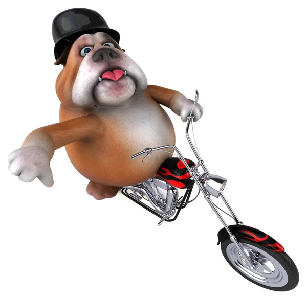 Kul Bulldog Motorcykel Illustration — Stockfoto