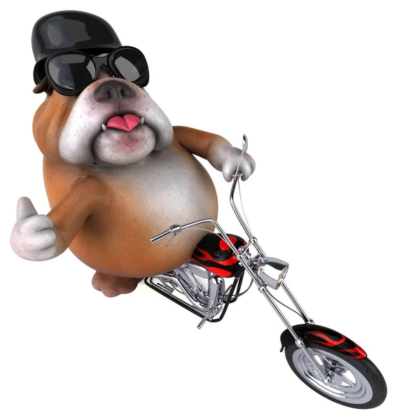 Kul Bulldog Motorcykel Illustration — Stockfoto