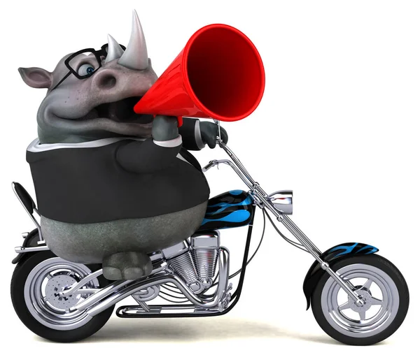 Fun Rhino Motorcycle Illustration — ストック写真