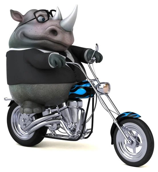 Fun Rhino Motorcycle Illustration — ストック写真
