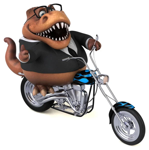 Spaßtrex Auf Dem Motorrad Illustration — Stockfoto