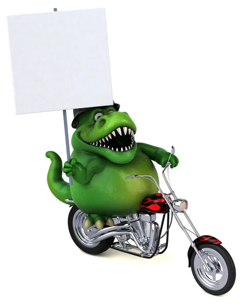 Забавный Трекс Мотоцикле Иллюстрация — стоковое фото