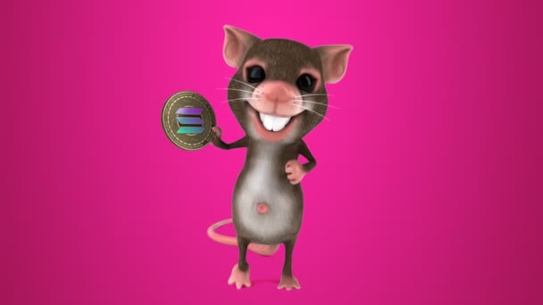 Fun Mouse Character Crypto Currency Animation — Stock video