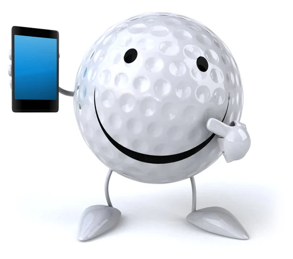 Golf topu ile akıllı telefon — Stok fotoğraf